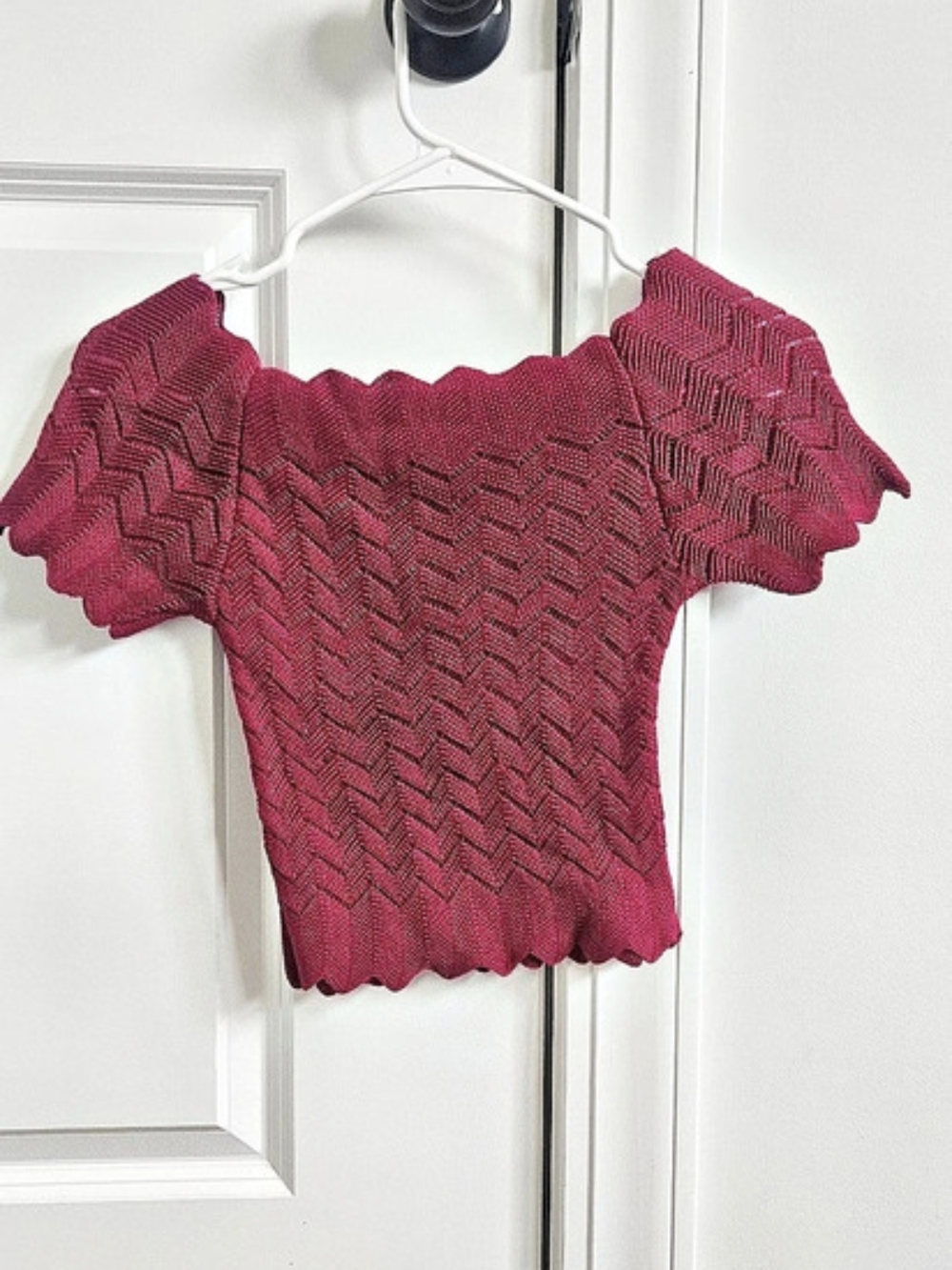 Red Off-Shoulder Crop Top